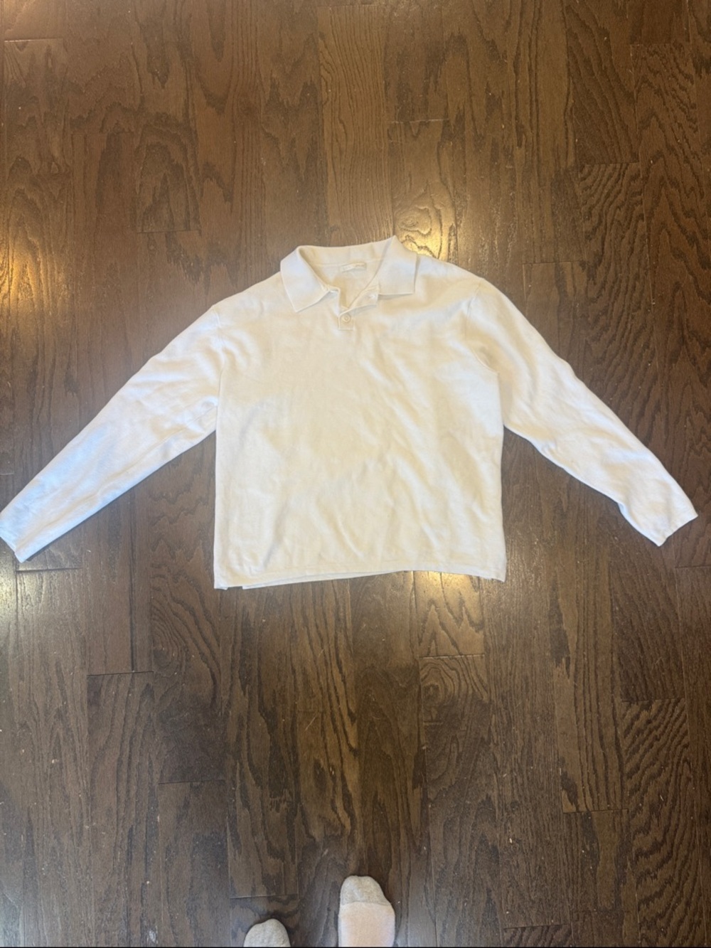 Zara cream Long-Sleeve Polo Top